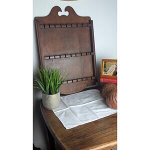 Large Vintage Wooden Wall Rack · Primitive Farmhouse Storage Silverware & Decor